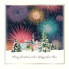 Load image into Gallery viewer, Five Dollar Shake Christmas Magic Boxed Set Of 6 Christmas Cards / Merry Christmas and a Happy New Year (Fireworks)
