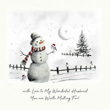 Load image into Gallery viewer, Five Dollar Shake Crystalline With Love to My Wonderful Husband You are Worth Melting For Christmas Card