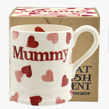 Load image into Gallery viewer, Emma Bridgewater Pink Hearts ‘Mummy' 1/2 Pint Mug