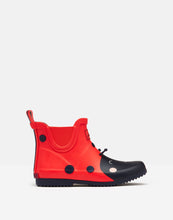 Load image into Gallery viewer, Junior Red Ladybird Wellibob Short Height Welly Size 10
