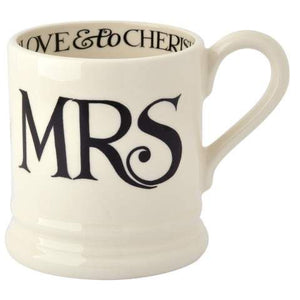 Emma Bridgewater Black Toast 'Mr & Mrs' Set of 2 1/2 Pint Mugs Boxed