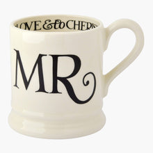Load image into Gallery viewer, Emma Bridgewater Black Toast 'Mr & Mrs' Set of 2 1/2 Pint Mugs Boxed