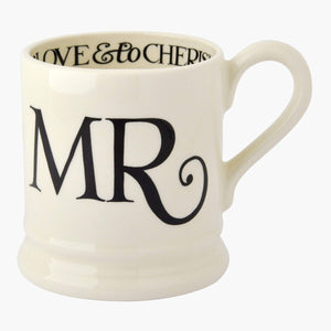 Emma Bridgewater Black Toast 'Mr & Mrs' Set of 2 1/2 Pint Mugs Boxed