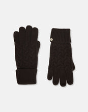 Load image into Gallery viewer, Joules Elena Cable Knit Gloves / Black