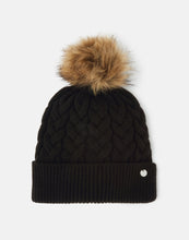 Load image into Gallery viewer, Joules Elena Cable Knit Hat / Black