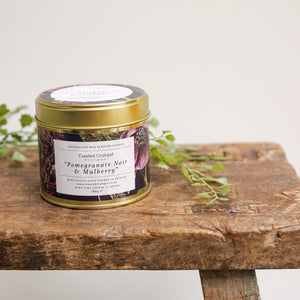 Toasted Crumpet Pomegranate Noir & Mulberry Candle in Matt Gold Tin