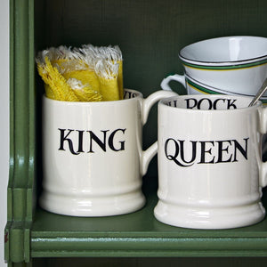 Emma Bridgewater Black Toast King & Queen Set Of 2 1/2 Pint Mugs Boxed