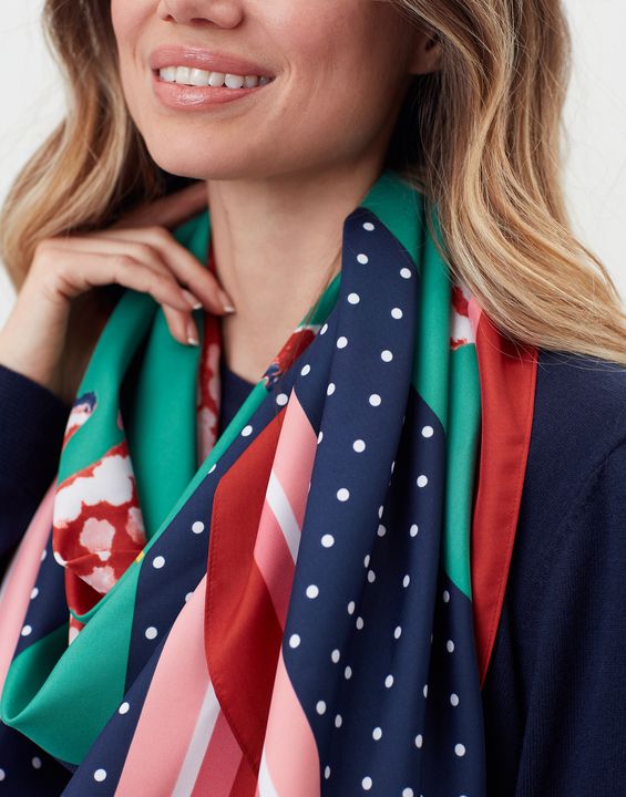 Joules Agatha Large Square Scarf / Navy Chicken – Burley's Gifts