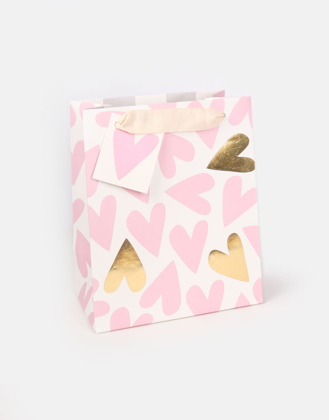 Caroline Gardner Baby Pink Hearts Medium Gift Bag