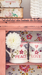 Emma Bridgewater Lovebirds Set Of 2 1/2 Pint Mugs Boxed
