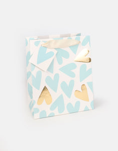 Caroline Gardner Baby Blue Hearts Medium Gift Bag