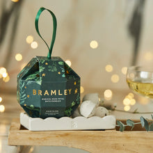 Load image into Gallery viewer, Bramley Magical Christmas Bauble Contains 8 Rose Petal Infused Mini Bath Marbles &amp; A Ribbon Hair Tie
