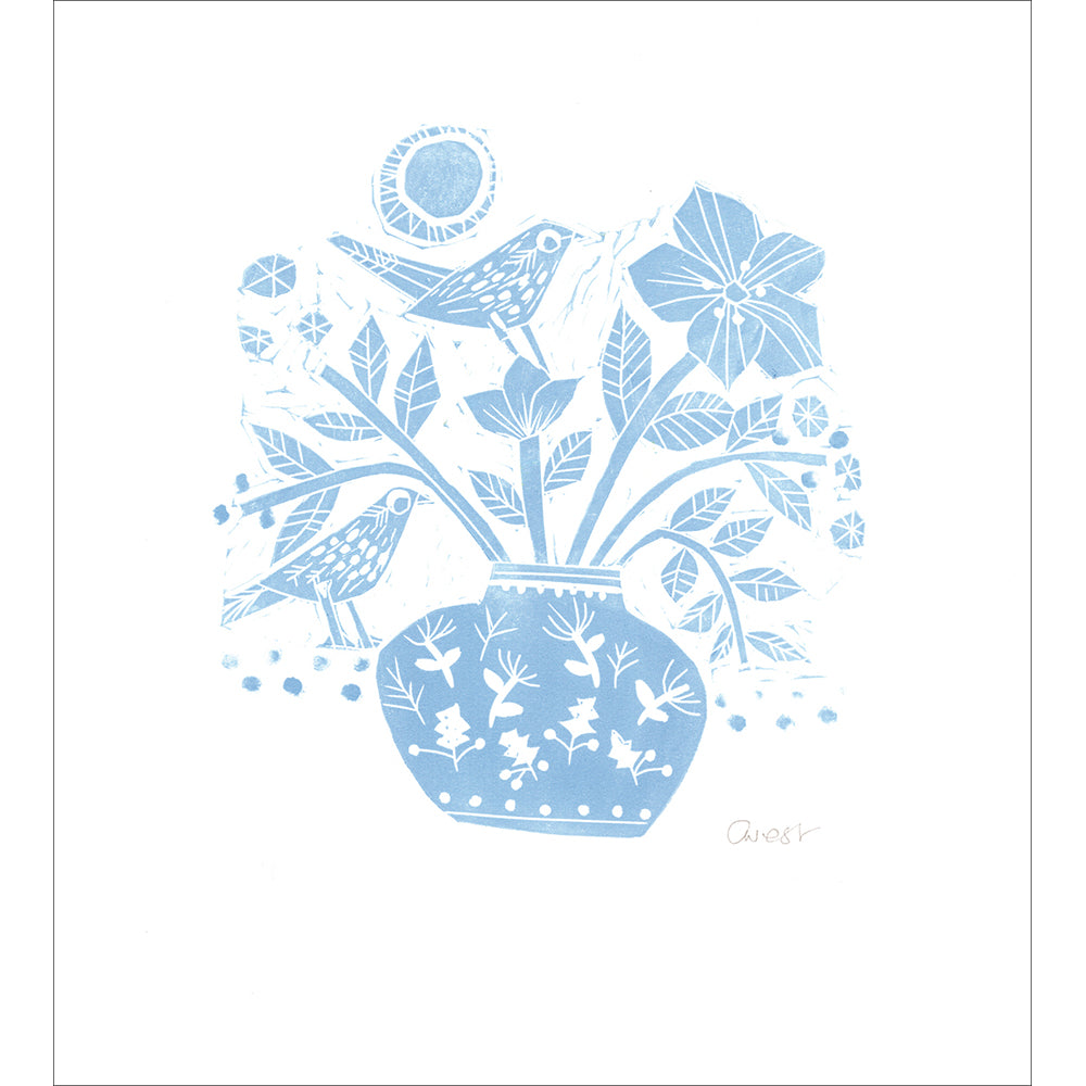 Woodmansterne ‘The Print Emporium’ Holly Vase Card