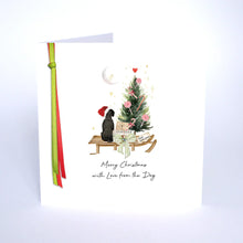 Load image into Gallery viewer, Five Dollar Shake Ribbon Candy Merry Christmas with Love from the Dog Small Christmas Card
