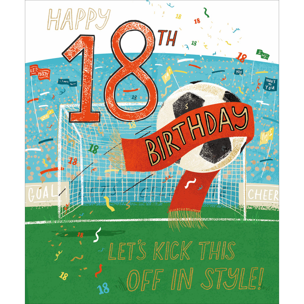 Woodmansterne Kick Off In Style Age 18 Birthday Card