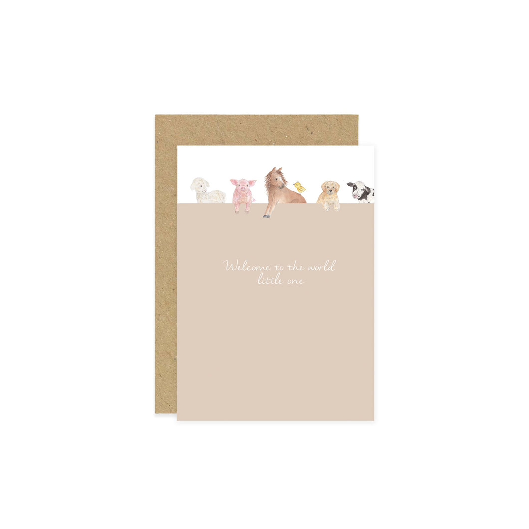 Little Roglets Welcome Little One - Farmyard New Baby Card