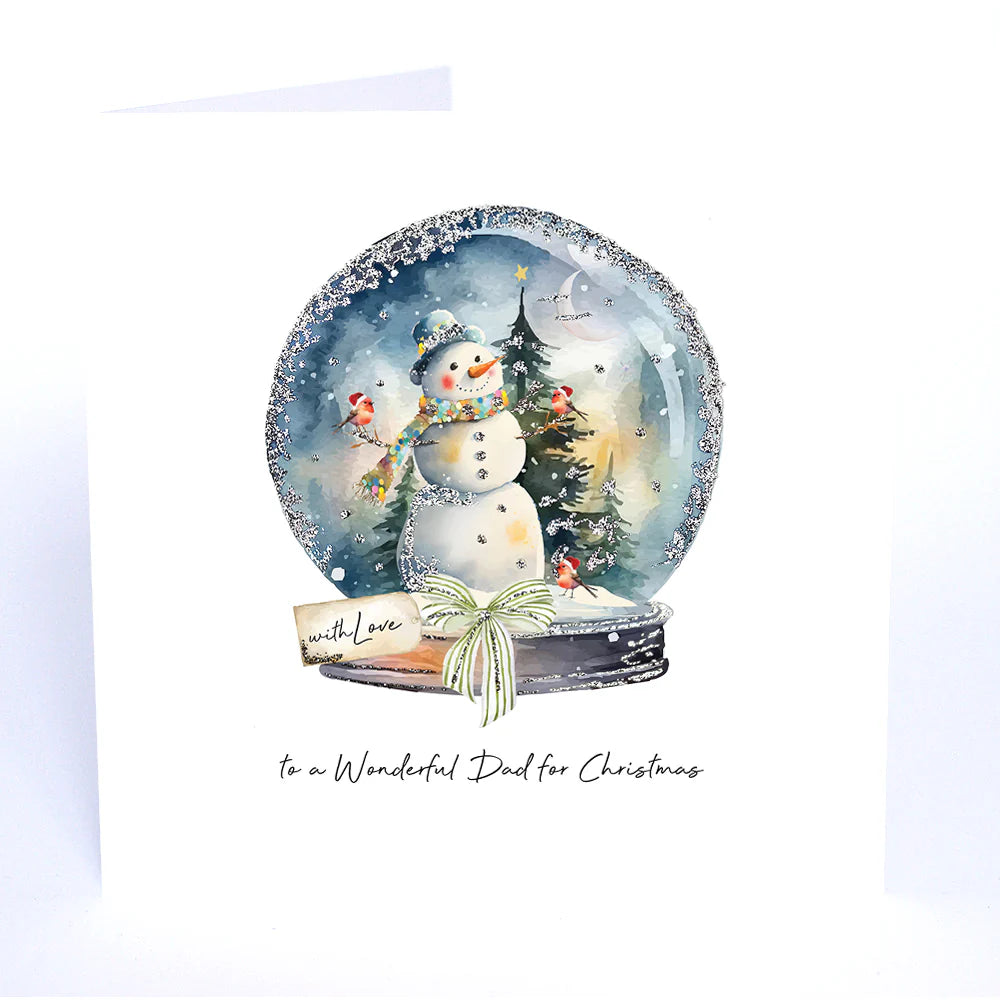 Five Dollar Shake Always Believe To a Wonderful Dad for Christmas (Snowglobe) Card