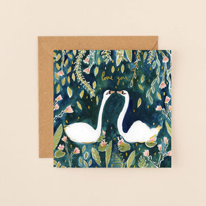 Louise Mulgrew Swans Love You Card