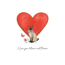 Load image into Gallery viewer, Five Dollar Shake Forget Me Not I Love You Meow And Forever Valentine Card
