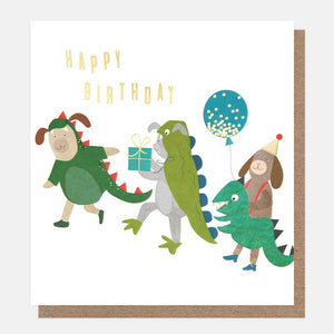 Caroline Gardner Dinosaur Dogs Happy Birthday Card