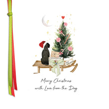 Load image into Gallery viewer, Five Dollar Shake Ribbon Candy Merry Christmas with Love from the Dog Small Christmas Card
