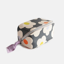 Load image into Gallery viewer, Caroline Gardner Multi Flower Charcoal Flat Lay Cosmetic Bag
