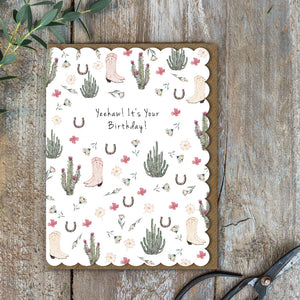 Toasted Crumpet Western Wildflowers Yeehaw! It's Your Birthday! Card