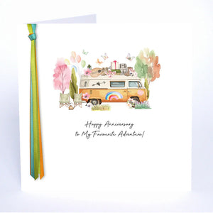 Five Dollar Shake Ribbon & Roses My Favourite Adventure! Anniversary Card