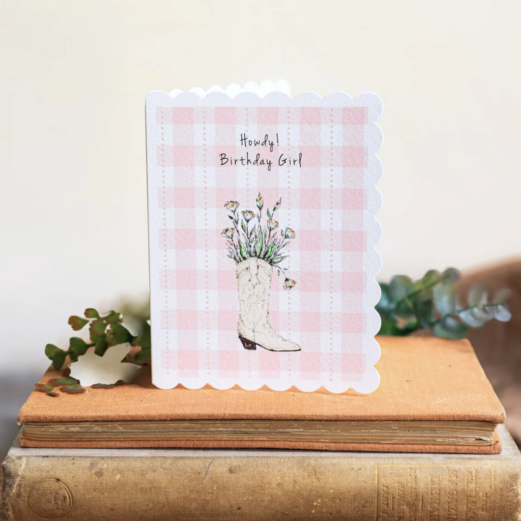 Toasted Crumpet Western Wildflowers Howdy! Birthday Girl Card