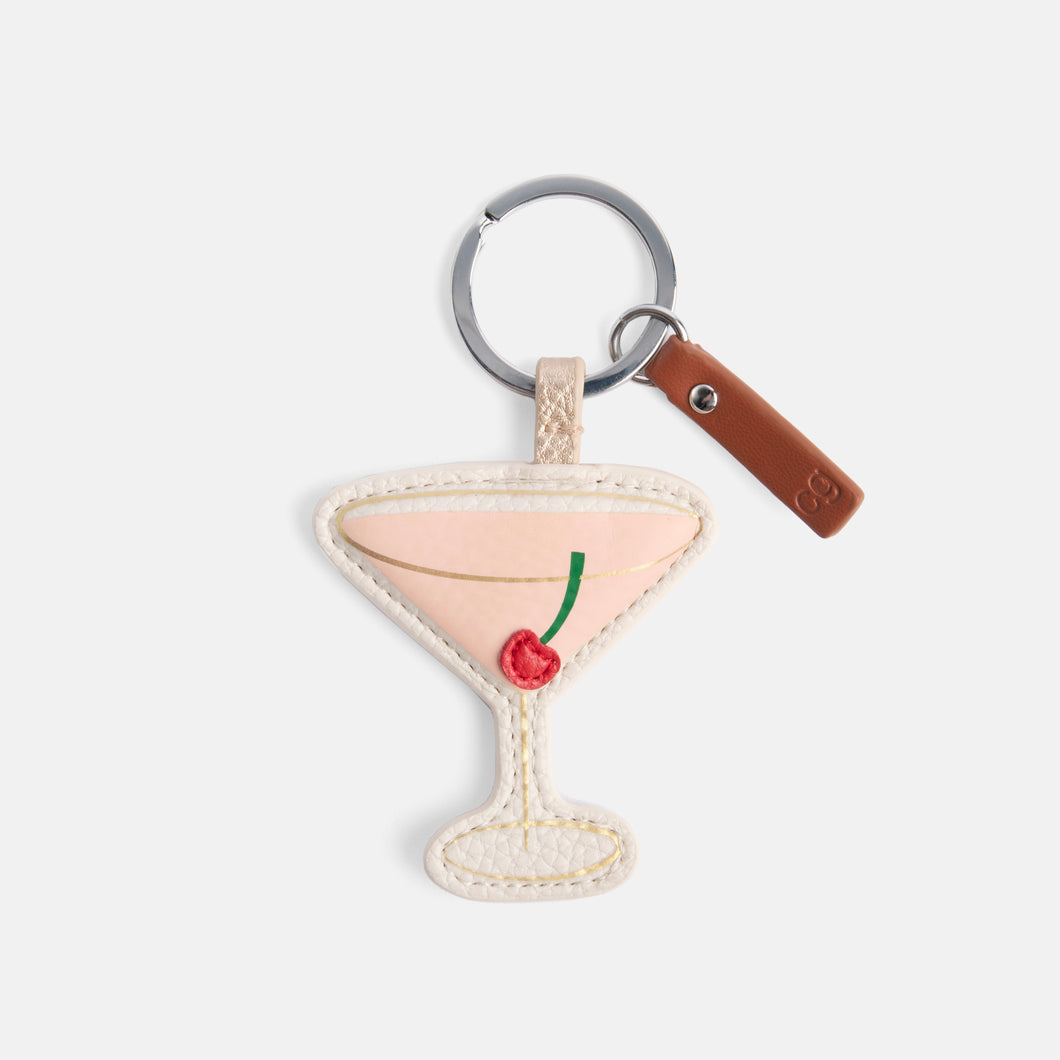 Caroline Gardner Pink Cocktail / Martini Keyring