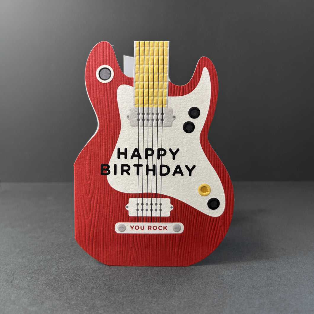 Heyyy Cards ‘Taking Shape’ You Rock Die Cut Guitar Birthday Card