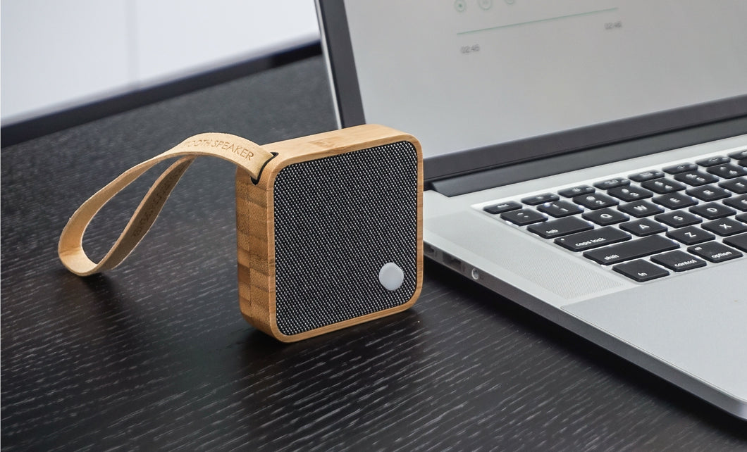 Gingko Design Mi Square Pocket Bluetooth Speaker / Natural Bamboo