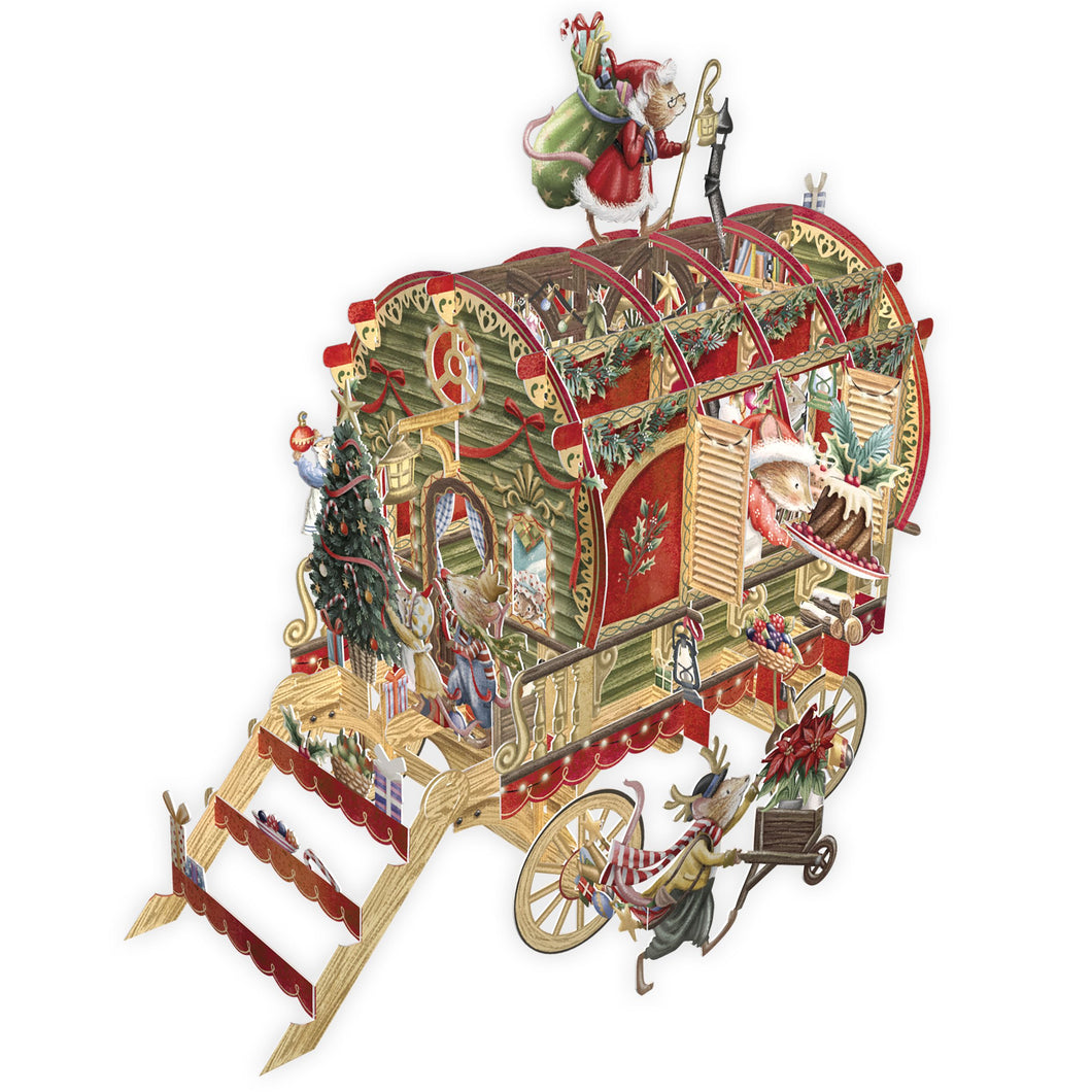 Paper D’Art Christmas Caravan, 3D Pop Up Christmas Card