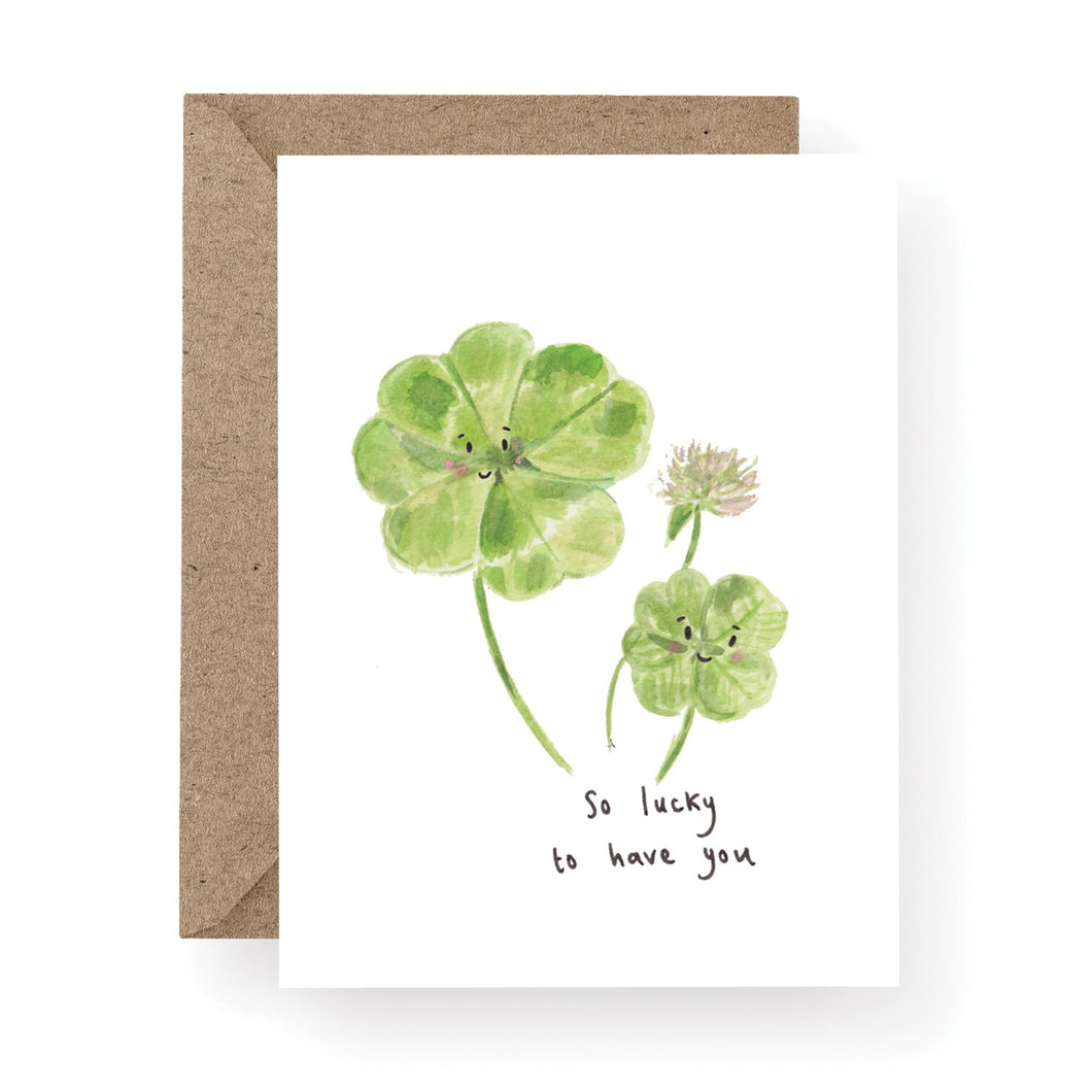 Western Sketch So Lucky To Have You Clover Card