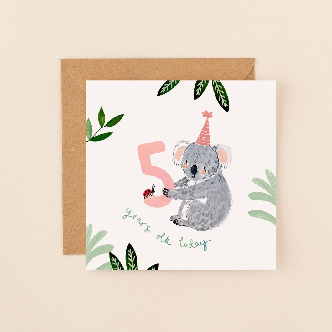 Louise Mulgrew Age 5 Koala Birthday Card