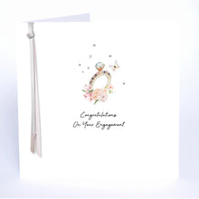 Load image into Gallery viewer, Five Dollar Shake Ribbons &amp; Roses Congratulations On Your Engagement Card
