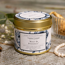Load image into Gallery viewer, Toasted Crumpet Rose de Provence Candle in a Matt Gold Tin
