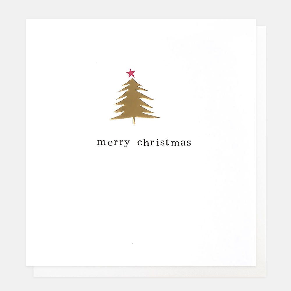 Caroline Gardner Gold Foil Embossed Christmas Tree Card