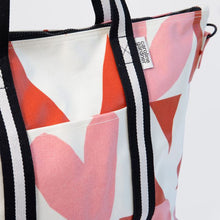 Load image into Gallery viewer, Caroline Gardner Pink &amp; Orange Checkmate Hearts Weekend Bag
