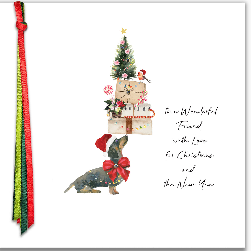 Five Dollar Shake Ribbon Candy To A Wonderful Friend With Love Christmas Card