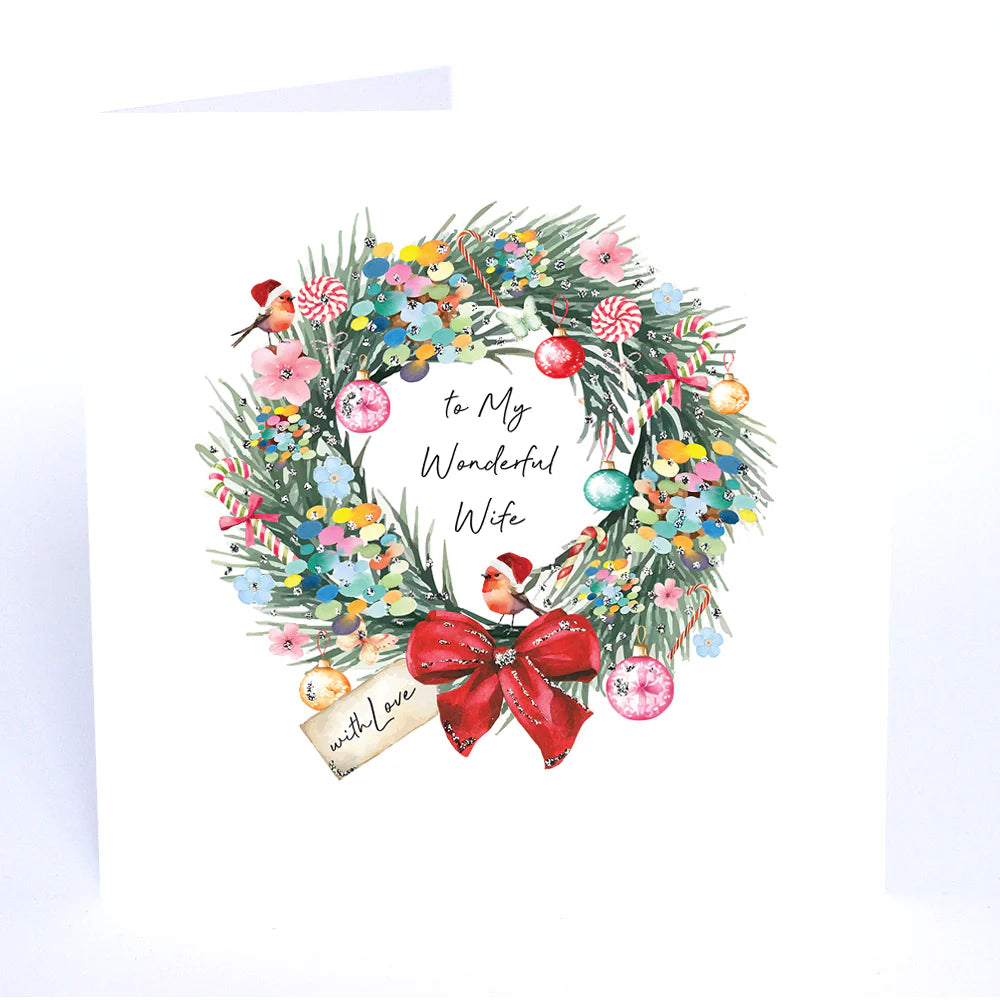 Five Dollar Shake Always Believe To My Wonderful Wife Christmas (Wreath) Card