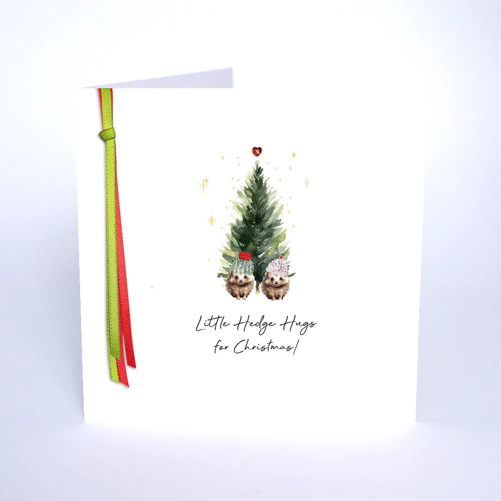 Five Dollar Shake Ribbon Candy Little Hedge Hugs for Christmas Small Card