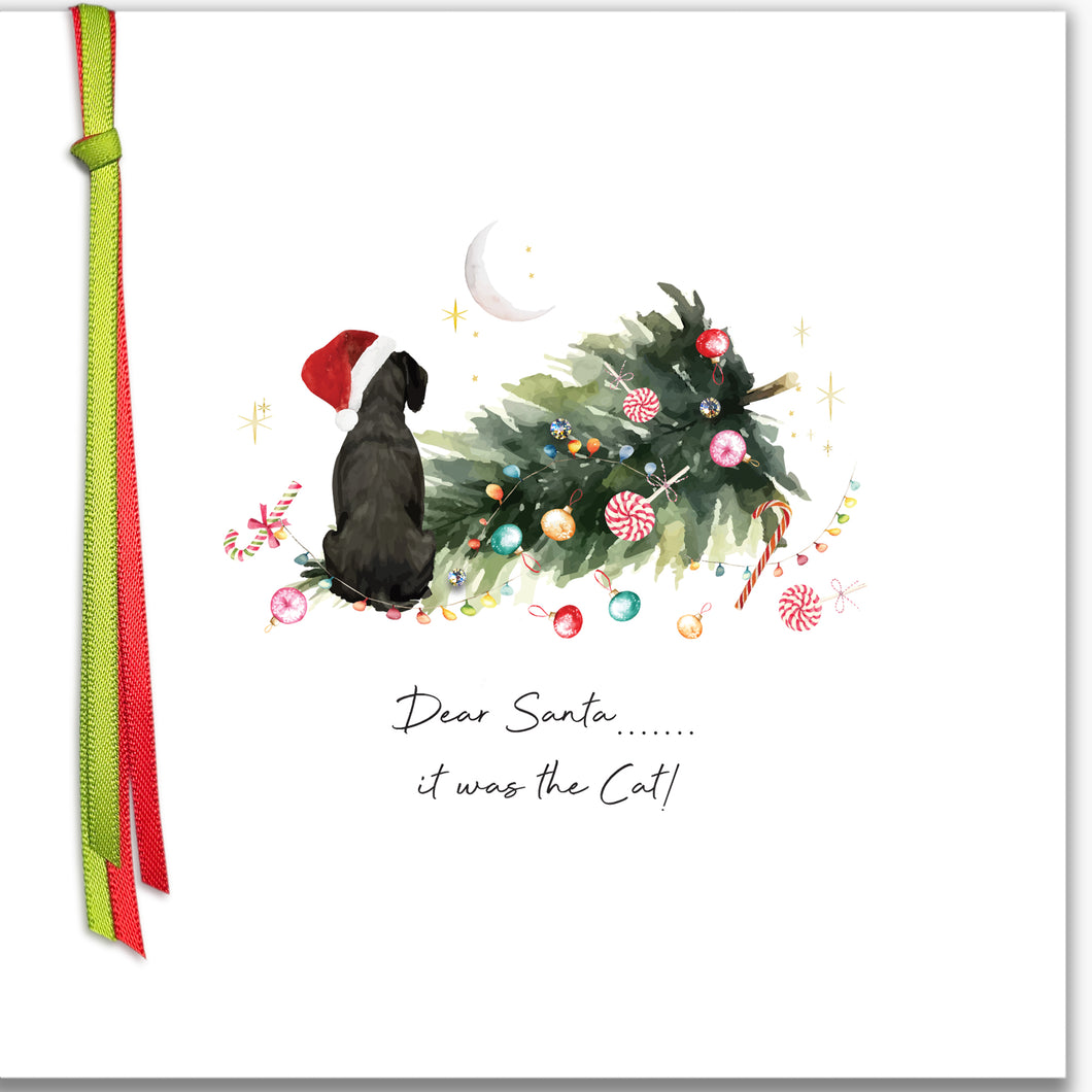 Five Dollar Shake Ribbon Candy Dear Santa… It Was the Cat Small Christmas Card