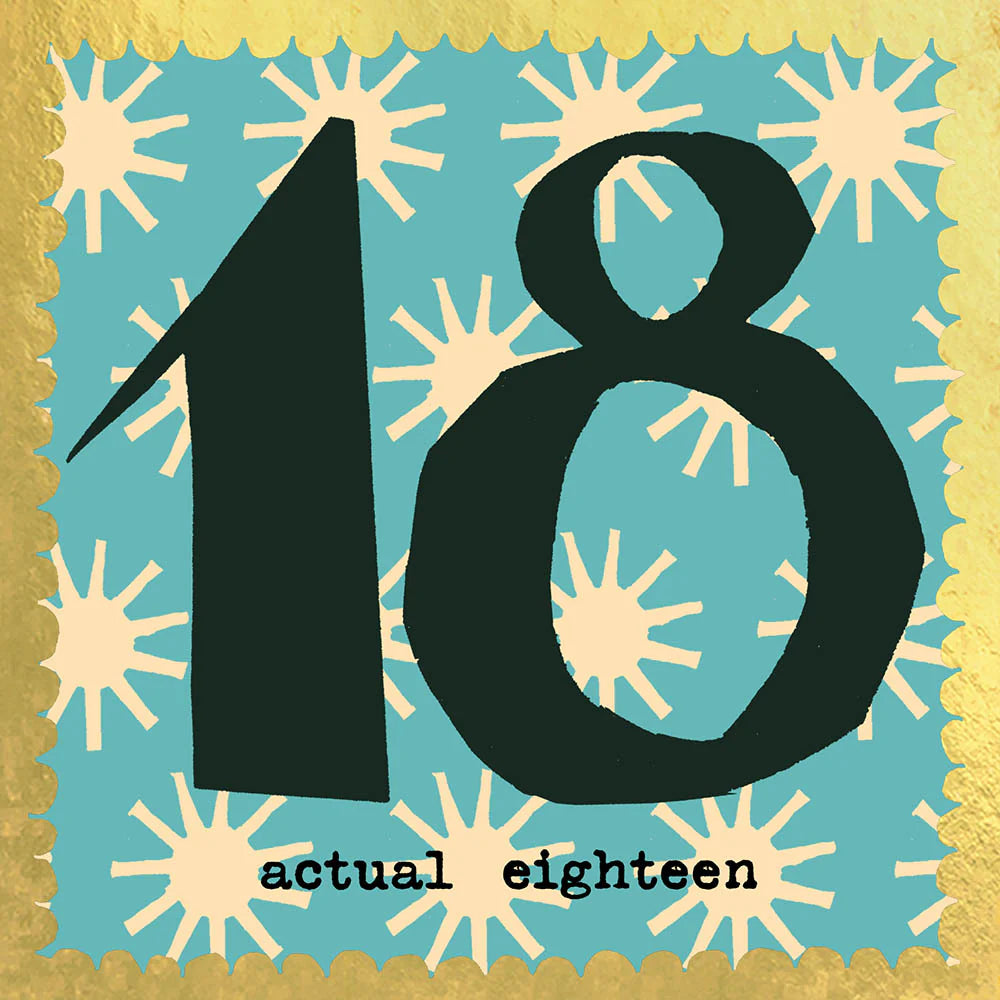 Poet & Painter ‘Actual Eighteen' 18th Birthday Card