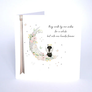 Five Dollar Shake Small Ribbons & Roses They Walk By Our Sides For A Little While But Into Our Hearts Forever (Dog) Sympathy Card