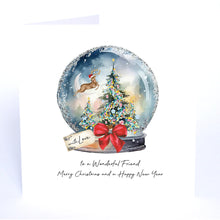 Load image into Gallery viewer, Five Dollar Shake Always Believe To a Wonderful Friend Merry Christmas and a Happy New Year (Snowglobe) Card

