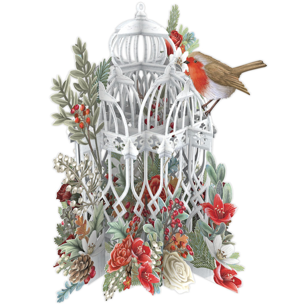 Paper D’Art Christmas Flower Cage, 3D Pop Up Christmas Card