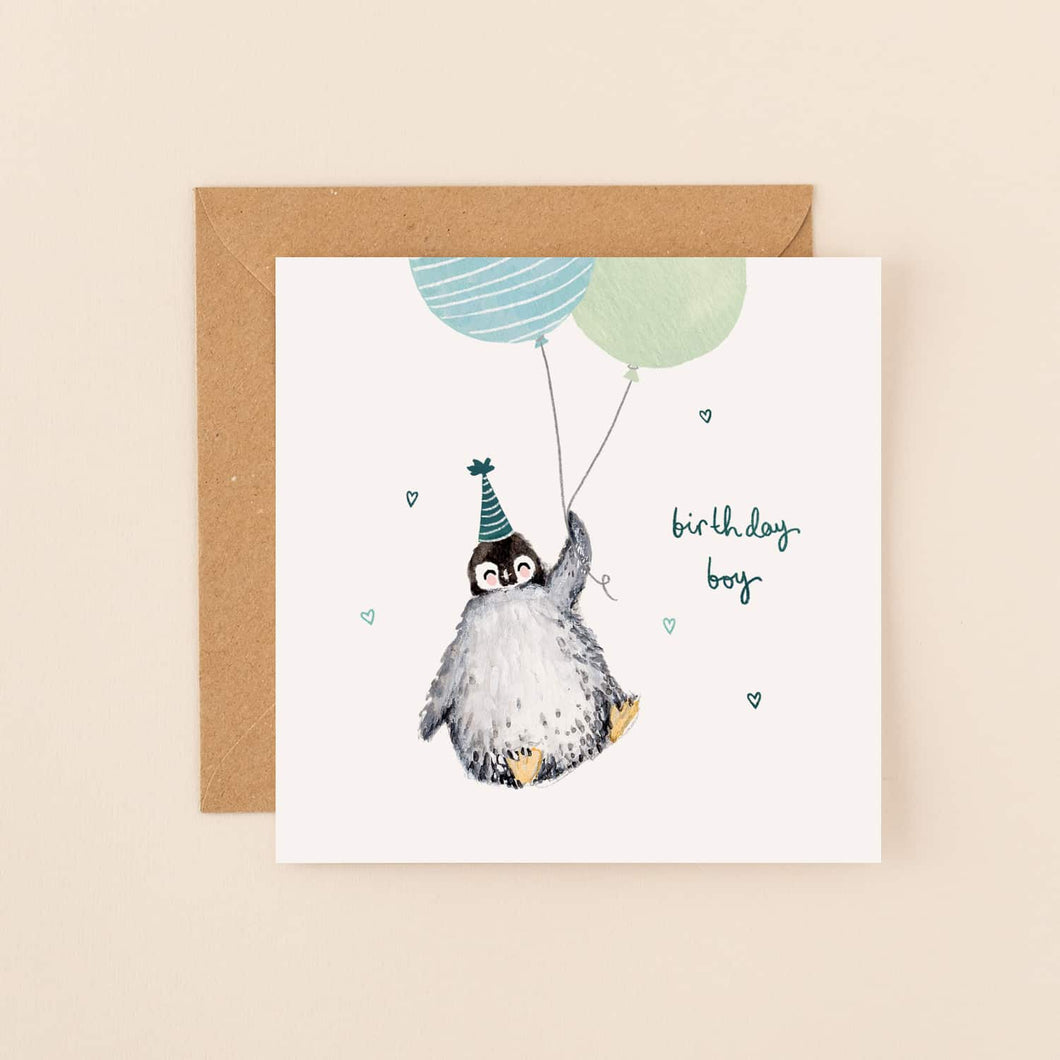 Louise Mulgrew Birthday Boy Penguin Card