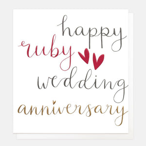 Caroline Gardner Ruby Wedding Anniversary (40th) Card