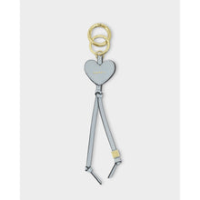 Load image into Gallery viewer, Katie Loxton Heart Bag Charm Keyring / Happy / Moonstone Blue
